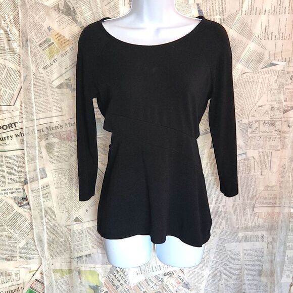 Express 3/4 Sleeve Cutout Top - Picture 1 of 7